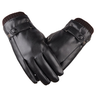 Rękawiczki męskie czarne zimowe rękawiczki utrzymuj ciepły ekran dotykowy wiatroszczelne prowadzenie Guantes męskie jesienne zimowe PU skórzane rękawiczki biznesowe 4